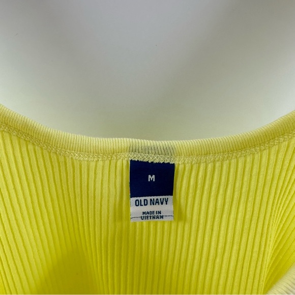 Old Navy Ribbed Neon Yellow Tank Top – Scoop Neck - Picture 3 of 4